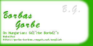 borbas gorbe business card